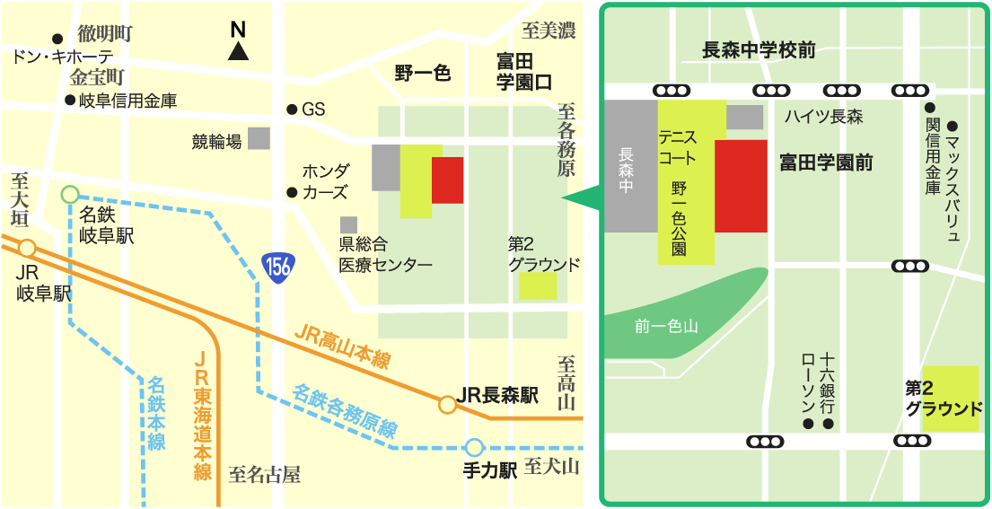富田学園周辺図